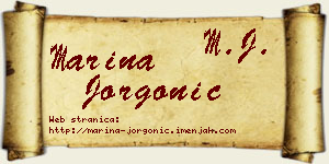 Marina Jorgonić vizit kartica